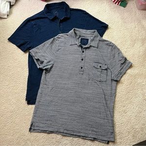 J.Crew Men’s Polo Shirt Set Indigo Dye Stripe L